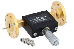 0 to 30 dB Waveguide Continuously Variable Attenuator, WR-22, From 33 GHz To 50 GHz, UG-383/U Flange