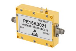 1 Watt P1dB 300 MHz to 18 GHz Medium Power Broadband Amplifier 37 dB Gain 42 dBm IP3 SMA
