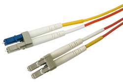 LC to LC Duplex Using 62.5/125 To 9/125 Mode Conditioning Fiber Optic Cable 5 Meters Length in Orange/Yellow
