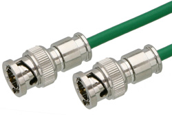 75 Ohm BNC Male to 75 Ohm BNC Male Cable 12 Inch Length Using 75 Ohm PE-B159-BL Coax