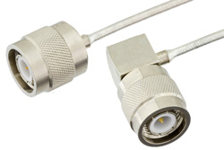 TNC Male to TNC Male Right Angle Precision Cable Using PE-SR405FL Coax, RoHS