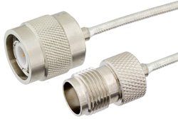 TNC Male to TNC Female Precision Cable Using PE-SR405FL Coax, RoHS