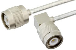 TNC Male to TNC Male Right Angle Precision Cable Using PE-SR402FL Coax, RoHS