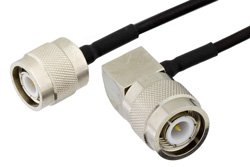 TNC Male to TNC Male Right Angle Precision Cable Using PE-SR405FLJ Coax, RoHS