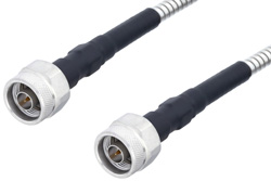 N Male to N Male Low Loss Cable 100 cm Length Using PE-P142LL Coax, RoHS