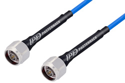 N Male to N Male Ultra Flexible Test Cable 100 cm Length Using PE-P142FLX Coax, RoHS