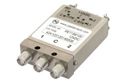 SPDT Electromechanical Relay Switch DC to 26.5 GHz, SMA, 30 Watts, 12V Control with Indicators, Latching