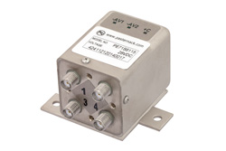 Transfer Electromechanical Relay Switch DC to 26.5 GHz, SMA, 30 Watts, 28V Control with Latching
