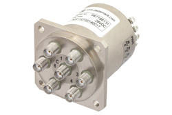 SP6T Electromechanical Relay Switch DC to 22 GHz, SMA, 30 Watts, 28V Control with Normally Open