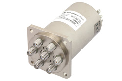 SP6T Electromechanical Relay Switch DC to 22 GHz, SMA, 30 Watts, 28V Control with Normally Open, Indicators