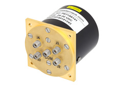 SP4T Electromechanical Relay Switch DC to 46 GHz, 2.92mm, 10 Watts, 28V Control with Latching, Indicators, TTL