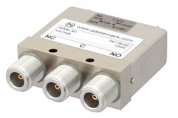 SPDT Electromechanical Relay Switch DC to 12.4 GHz, N, 160 Watts, 12V Control with Indicators, Failsafe, TTL