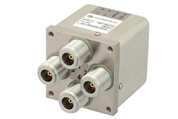 Transfer Electromechanical Relay Switch DC to 12.4 GHz, N, 50 Watts, 28V Control with Indicators, Latching, TTL