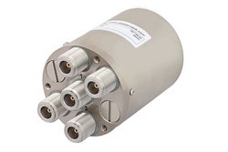 SP4T Electromechanical Relay Switch DC to 10 GHz, N, 50 Watts, 12V Control with Indicators, Normally Open, TTL