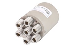 SP6T Electromechanical Relay Switch DC to 10 GHz, N, 50 Watts, 12V Control with Indicators, Normally Open, TTL