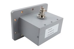 WR-430 UDR22 Flange to N Female Waveguide to Coax Adapter Operating from 1.72 GHz to 2.61 GHz in Aluminum