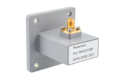 WR-112 UBR84 Flange to SMA Female Waveguide to Coax Adapter Operating from 6.57 GHz to 9.99 GHz in Aluminum