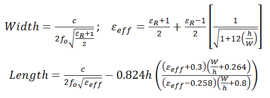 Microstrip Patch Antenna Calculator