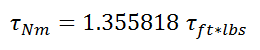 Torque Unit Conversion Calculator with Formulas for Ft-Lbs, In-Lbs and Nm