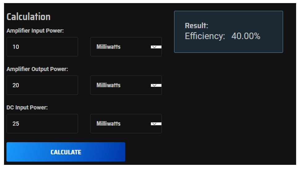 image of power added efficiency tool