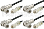 Type F Male Right Angle 75 Ohm to Type F Male 75 Ohm Cable Assemblies