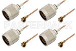 UMCX Plug Right Angle to Type N Male Cable Assemblies