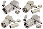 75 Ohm SMB Positive Snap Plug Right Angle Connectors