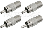 Type F 75 Ohm to RCA 75 Ohm Adapters Standard Polarity