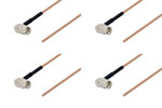 SMA Male Right Angle to Straight Cut Lead Sexless Cable Assemblies