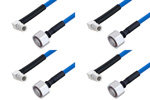 QMA Male Right Angle to 4.1/9.5 Mini DIN Male Cable Assemblies