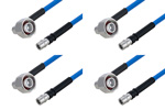 QMA Male to 4.1/9.5 Mini DIN Male Right Angle Cable Assemblies