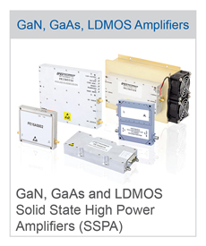 GaN, GaAs and LDMOS Solid State High Power Amplifiers (SSPA)