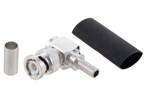 BNC Male Right Angle Connector Crimp/Non-Solder Contact Attachment for LMR-240, LMR-240-DB, LMR-240-UF, LMR-240-FR, RG8X, PE-C240