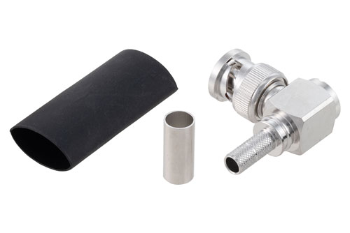 BNC Male Right Angle Connector Crimp/Non-Solder Contact Attachment for LMR-240, LMR-240-DB, LMR-240-UF, LMR-240-FR, RG8X, PE-C240