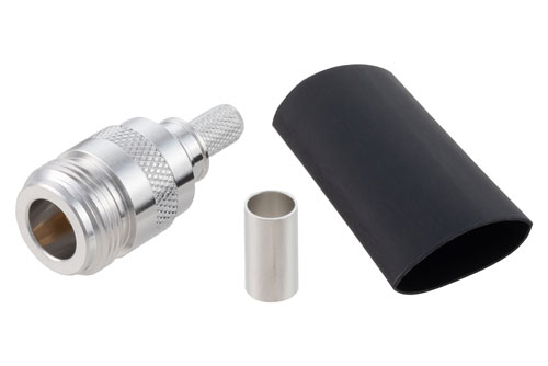 N Female Connector Crimp/Non-Solder Contact Attachment for LMR-240, LMR-240-DB, LMR-240-UF, LMR-240-FR, RG8X, PE-C240
