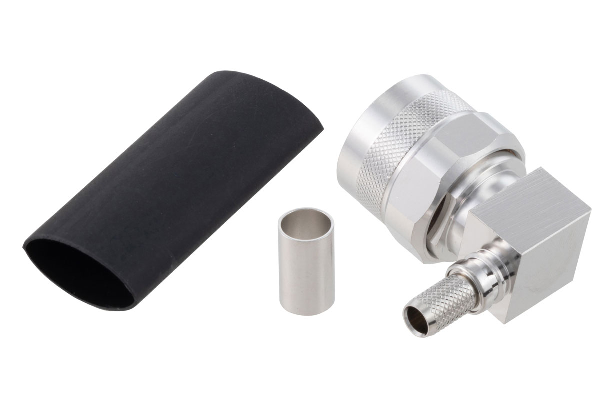 N Male Right Angle Connector Crimp/Non-Solder Contact Attachment for LMR-240, LMR-240-DB, LMR-240-UF, LMR-240-FR, RG8X, PE-C240