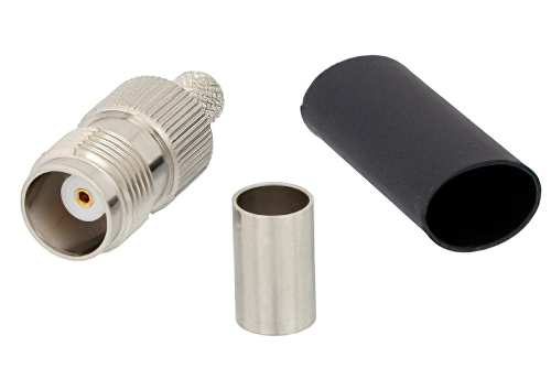 TNC Female Connector Crimp/Non-Solder Contact Attachment For LMR-240, PE-C240, RG8X