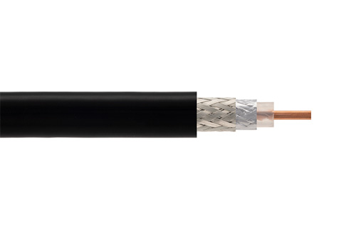 Low Loss Flexible LMR-100-FR Outdoor Rated Coax Cable Double Shielded with Black FRPE Jacket Fire Rated