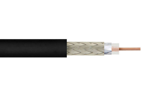 Low Loss Flexible LMR-100A-PVC Indoor/Outdoor Rated Coax Cable Double Shielded with Black PVC Jacket