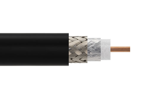 Low Loss Flexible LMR-240-FR Outdoor Rated Coax Cable Double Shielded with Black FRPE Jacket Fire Rated