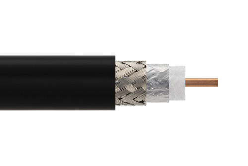 Low Loss Flexible LMR-240-FR Outdoor Rated Coax Cable Double Shielded with Black FRPE Jacket Fire Rated