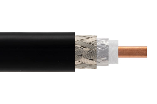 Low Loss Flexible LMR-400-FR Outdoor Rated Coax Cable Double Shielded with Black FRPE Jacket Fire Rated