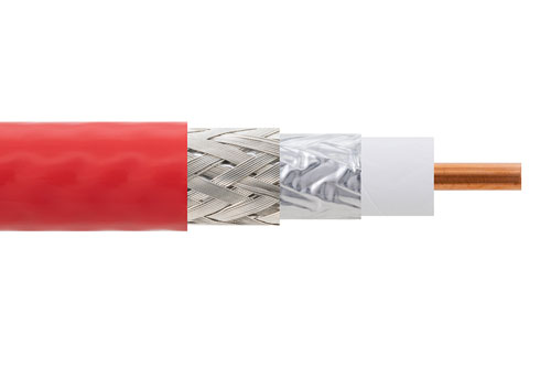 Low Loss Flexible LMR-400-LLPX Plenum Rated Coax Cable Double Shielded with Red Fluoropolymer Jacket