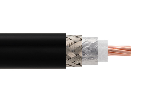 Low Loss Flexible LMR-500-UF Outdoor Rated Coax Cable Double Shielded with Black TPE Jacket Ultra Flex