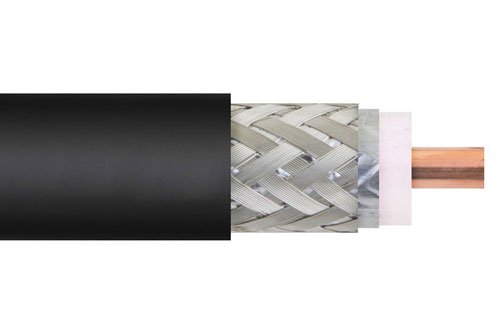 Low Loss Flexible LMR-600 Outdoor Rated Coax Cable Double Shielded with Black PE Jacket