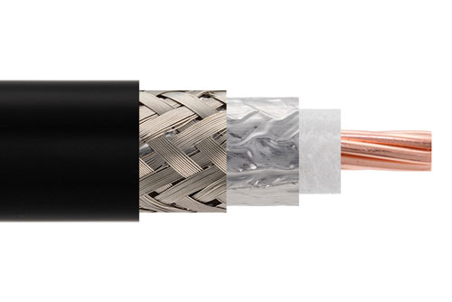 Low Loss Flexible LMR-600-UF Outdoor Rated Coax Cable Double Shielded with Black TPE Jacket Ultra Flex