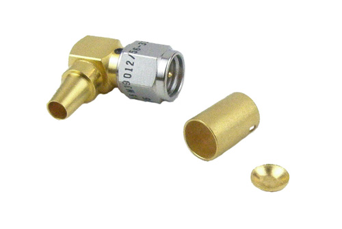 SMA Male Right Angle Connector Crimp/Solder Attachment for RG55, RG142, RG223, RG400