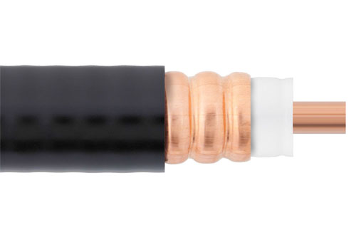 Low Loss 1/2 Flexible Annular Corrugated Coax Cable (by foot) with Black PE Jacket