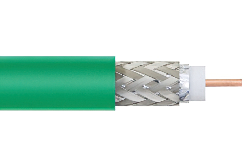 75 Ohm Flexible PE-B159-GR Coax Cable Double Shielded with Green PVC Jacket