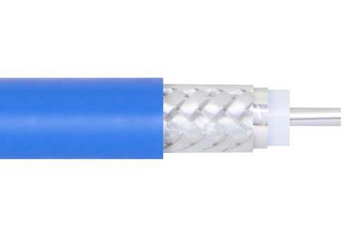 Flexible PE-P141 Coax Cable Double Shielded with Blue FEP Jacket